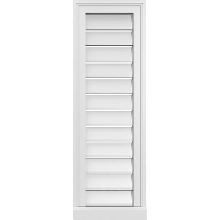 Ekena Millwork Vertical Surface Mount PVC Gable Vent: Functional, w/ 2"W x 2"P Brickmould Sill Frame, 12"W x 36"H GVPVE12X3603SF